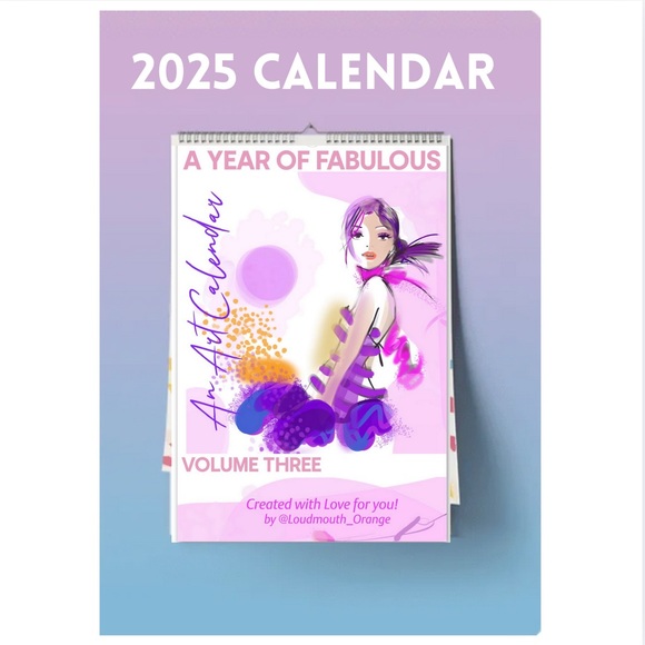 2025 Calendar! Large Poster-Sized Fashion Art, ft. Vibrant, Style Drawings! ✨ - Picture 1 of 2
